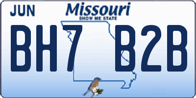 MO license plate BH7B2B