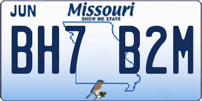 MO license plate BH7B2M