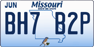 MO license plate BH7B2P