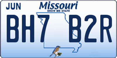 MO license plate BH7B2R