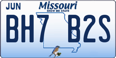 MO license plate BH7B2S