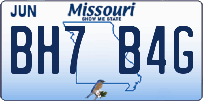 MO license plate BH7B4G