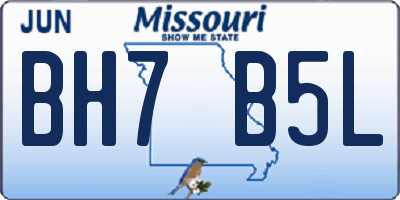 MO license plate BH7B5L