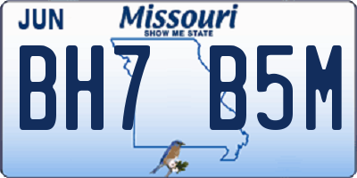 MO license plate BH7B5M