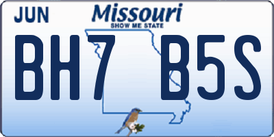 MO license plate BH7B5S