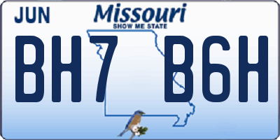 MO license plate BH7B6H