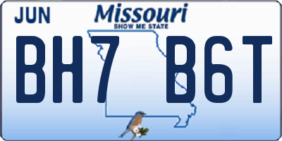 MO license plate BH7B6T