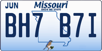 MO license plate BH7B7I