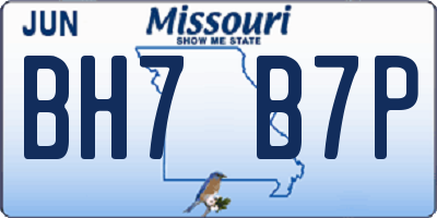 MO license plate BH7B7P
