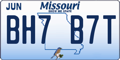 MO license plate BH7B7T