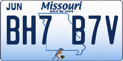 MO license plate BH7B7V