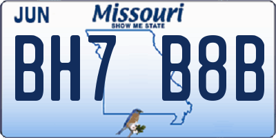 MO license plate BH7B8B