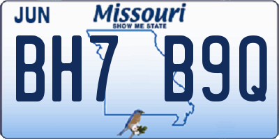 MO license plate BH7B9Q