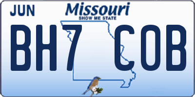 MO license plate BH7C0B