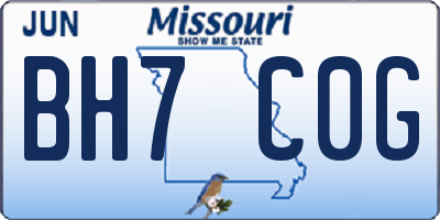 MO license plate BH7C0G