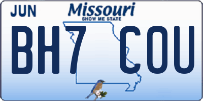 MO license plate BH7C0U