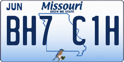 MO license plate BH7C1H