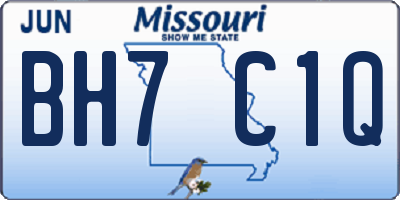 MO license plate BH7C1Q