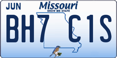 MO license plate BH7C1S