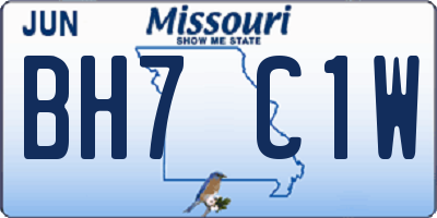 MO license plate BH7C1W
