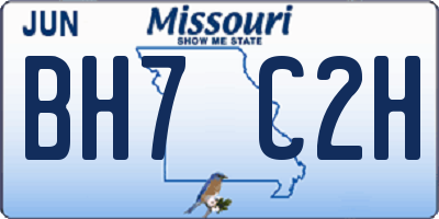 MO license plate BH7C2H
