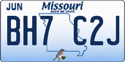 MO license plate BH7C2J