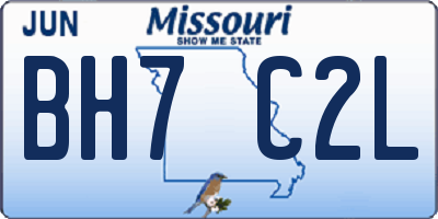 MO license plate BH7C2L