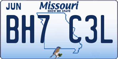 MO license plate BH7C3L