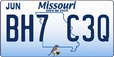 MO license plate BH7C3Q