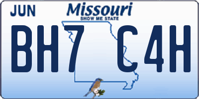 MO license plate BH7C4H