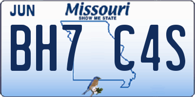 MO license plate BH7C4S