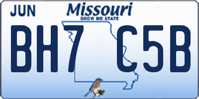 MO license plate BH7C5B