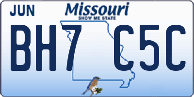 MO license plate BH7C5C