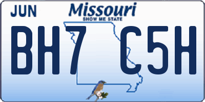 MO license plate BH7C5H