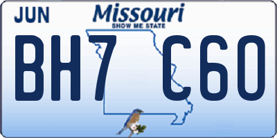 MO license plate BH7C6O