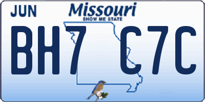 MO license plate BH7C7C