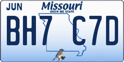 MO license plate BH7C7D