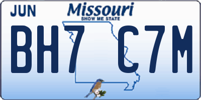 MO license plate BH7C7M