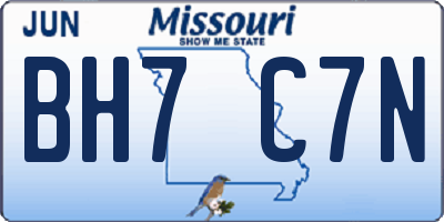 MO license plate BH7C7N