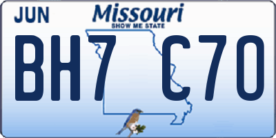MO license plate BH7C7O