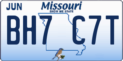 MO license plate BH7C7T