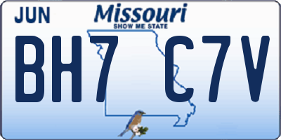 MO license plate BH7C7V