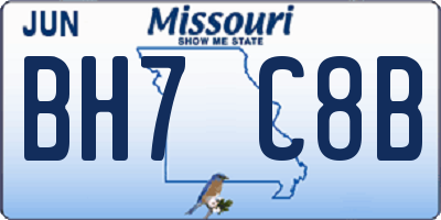MO license plate BH7C8B