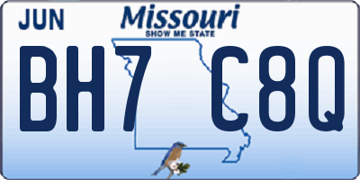 MO license plate BH7C8Q