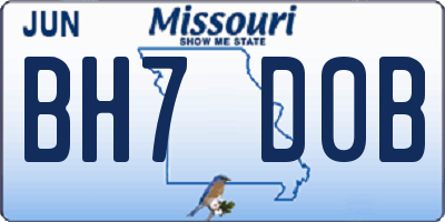 MO license plate BH7D0B