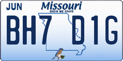 MO license plate BH7D1G