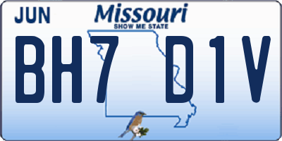 MO license plate BH7D1V