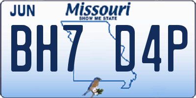 MO license plate BH7D4P