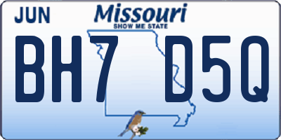 MO license plate BH7D5Q