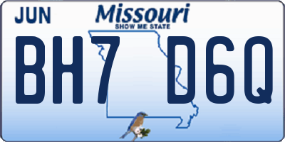 MO license plate BH7D6Q